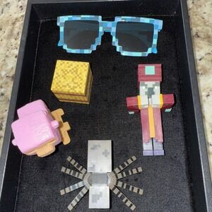 minecraft lot figures Glasses Cube. Spider Soldier Etc. 4644